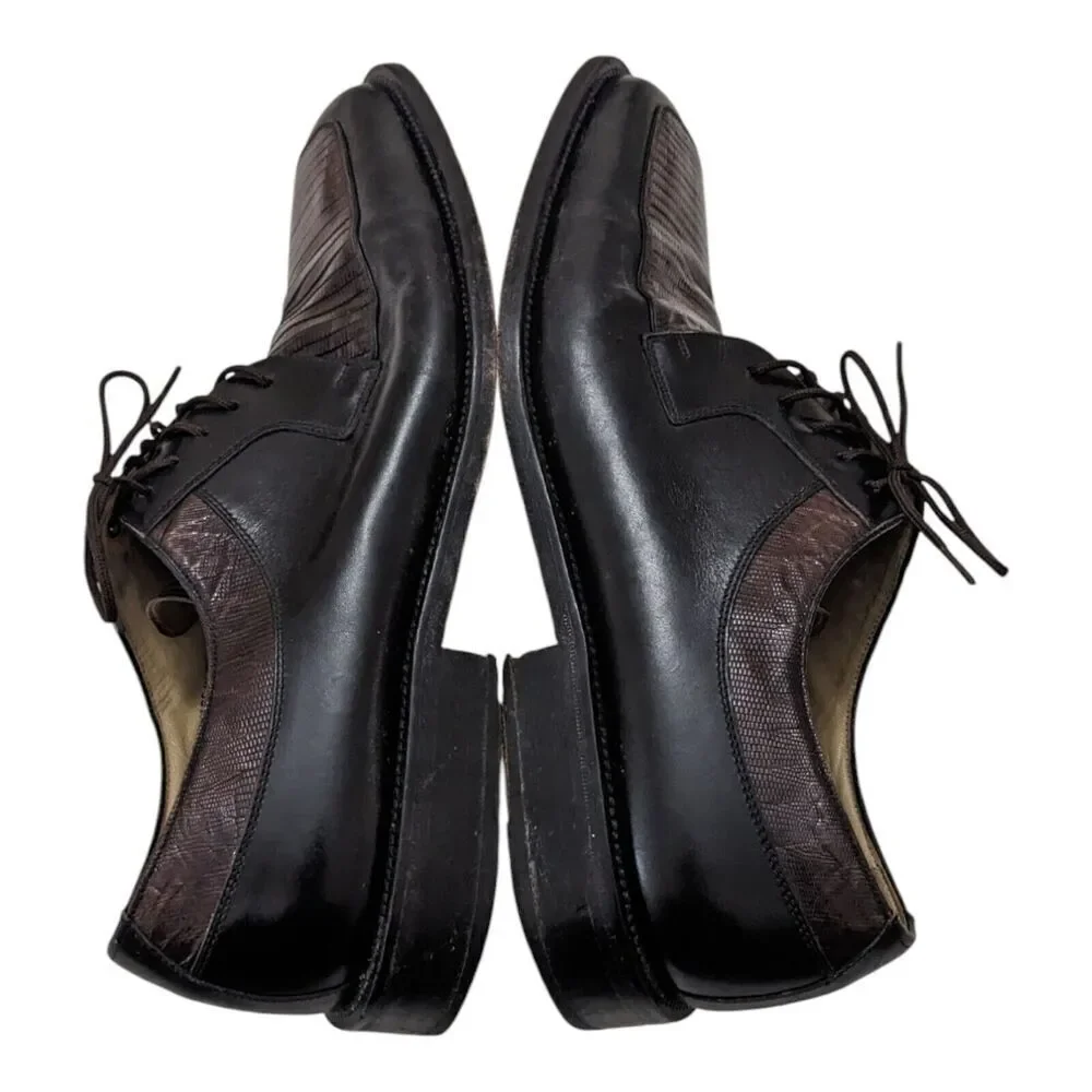 Julio Blanco Genuine Lizard Leather Handmade Oxfords‎ Size 10 Made In Spain